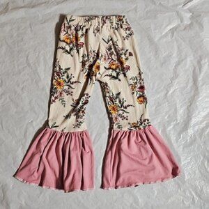 Little Southern Swag Baby Girl Unsized Flare Floral Print Pants Used